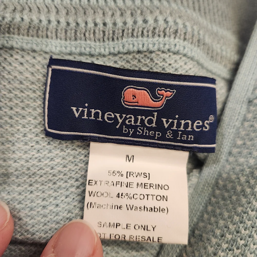Vineyard Vines Men’s M Merino Wool Quarter Zip Sweater Blue NWOT